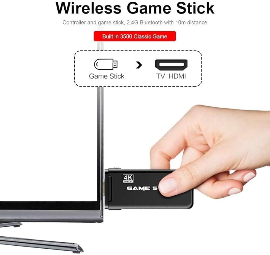 Wireless Video Games for TV Gaming Game Stick 4K