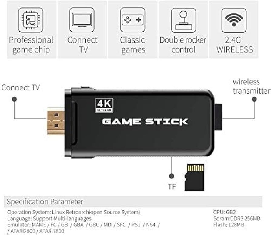 Wireless Video Games for TV Gaming Game Stick 4K - Image 10